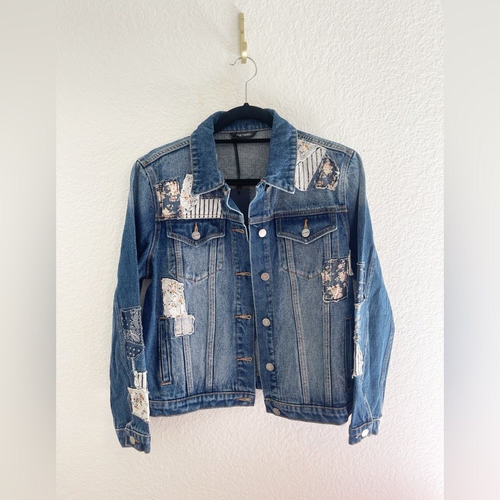 Free People x DRIFTWOOD Patched up Patchwork Denim Jacket NWT. Large